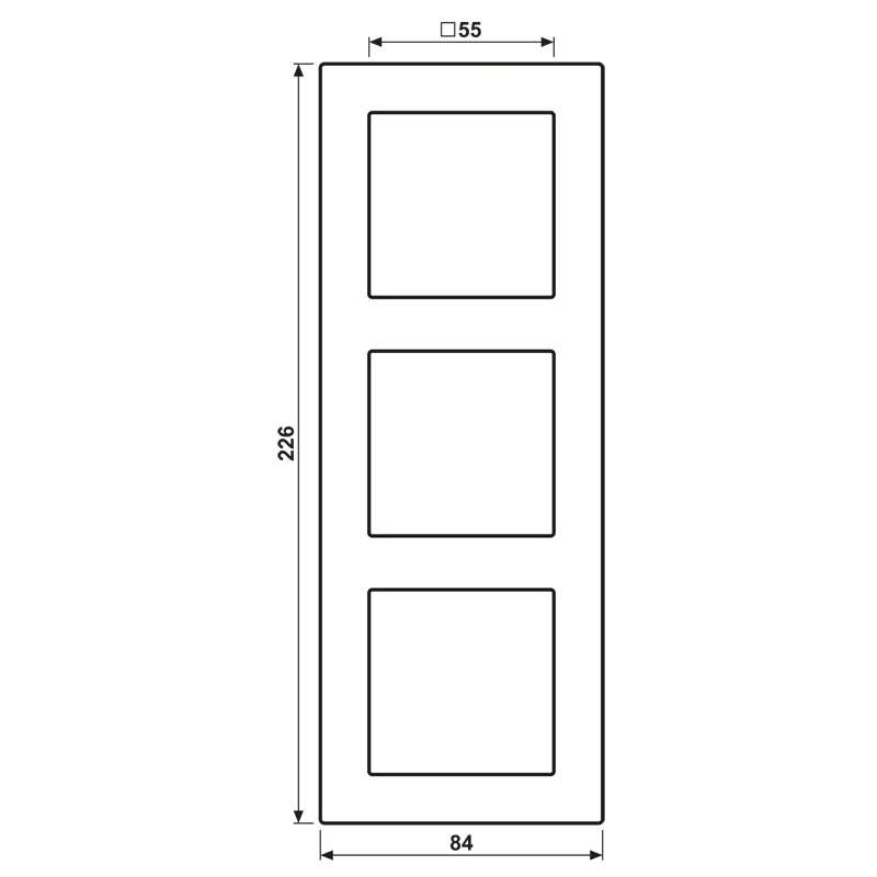 Jung Dreifach Glas Abdeckung Champagne - AC583GLCH