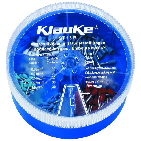 KLAUKE ST13B Sortimentskasten für Anschluss- und Verbindungstechnik, 0,25-1 mm²