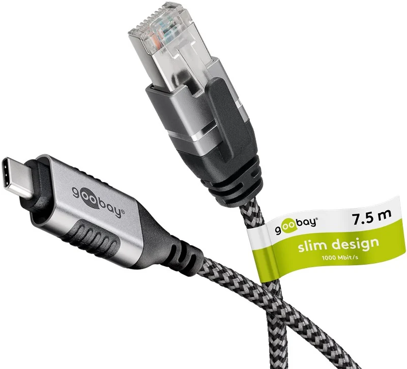 Ethernet-Kabel USB-C™ 3.1 auf RJ45, Slim, 7,5 m