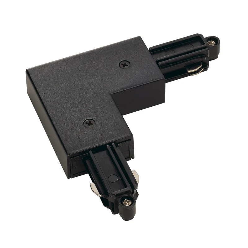 SLV 1-Kreis Schienen Eckverbinder Schwarz Aufputz - 143060