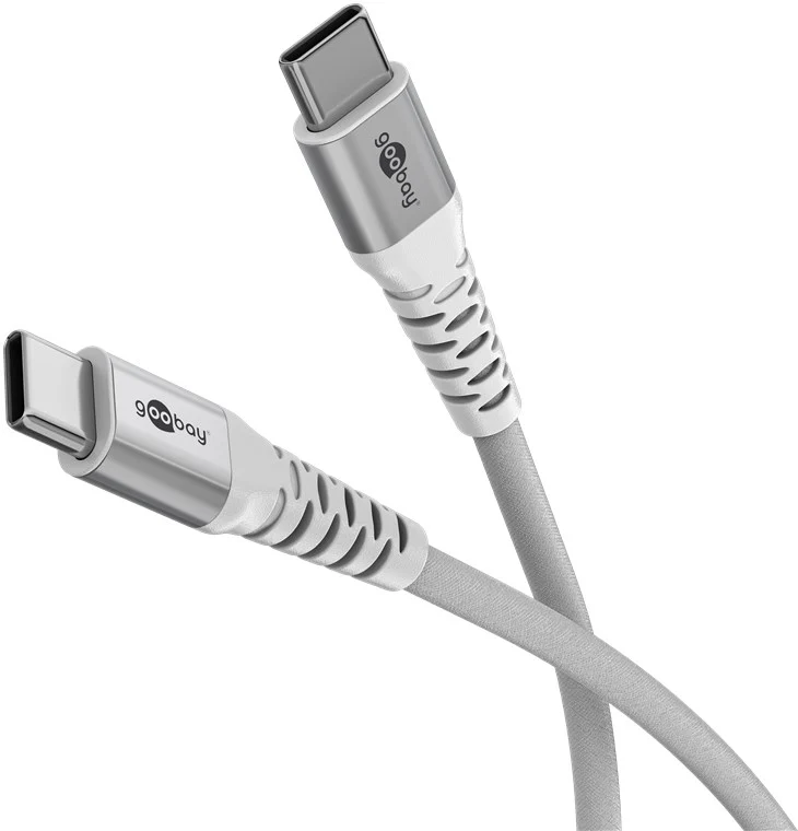 USB-C™ Supersoftes Textilkabel mit Metallsteckern, 3 m, weiß