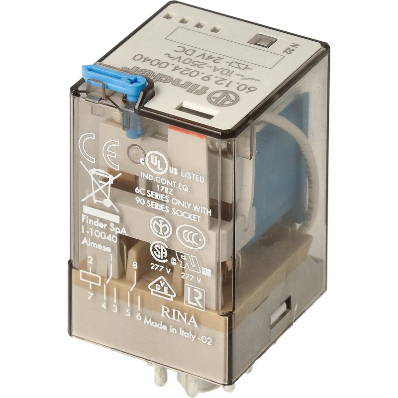 Finder Industrie Relais 24 V DC 10 A Doppelkontakt Mit Test - 60.12.9.024.0040