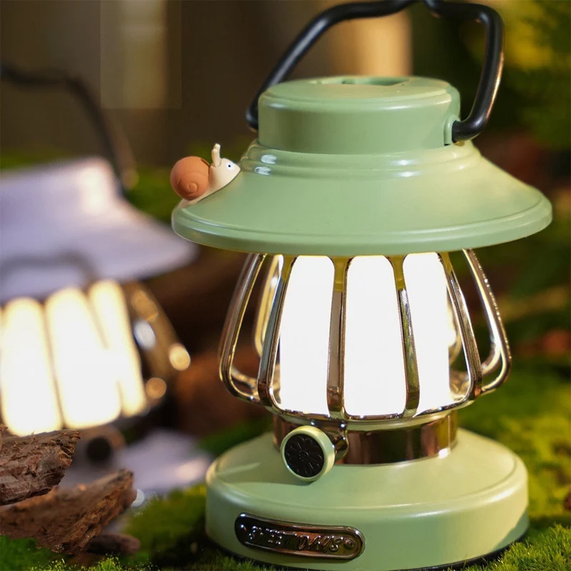 SnailGlow Tragbare Campinglampe – USB-wiederaufladbare Nachtlampe