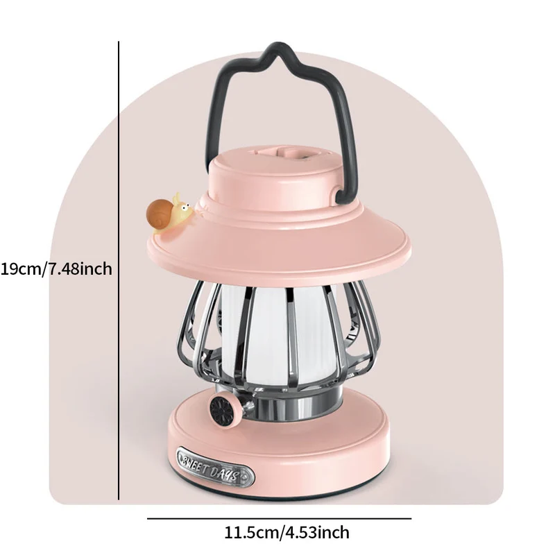 SnailGlow Tragbare Campinglampe – USB-wiederaufladbare Nachtlampe
