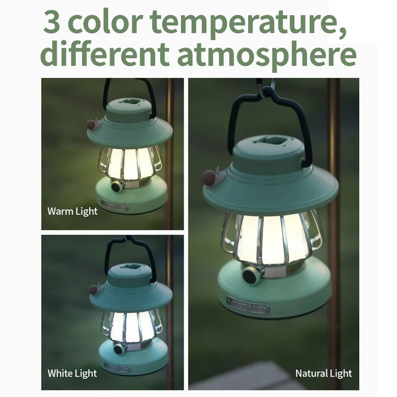 SnailGlow Tragbare Campinglampe – USB-wiederaufladbare Nachtlampe