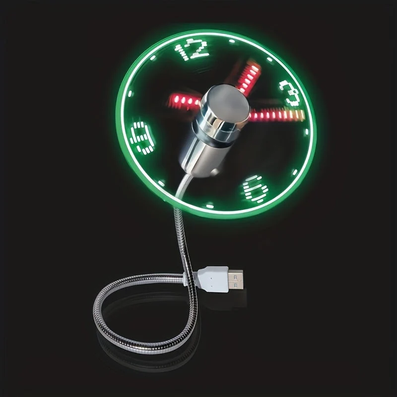 Tragbarer USB LED-Uhrenventilator mit Zeitanzeige