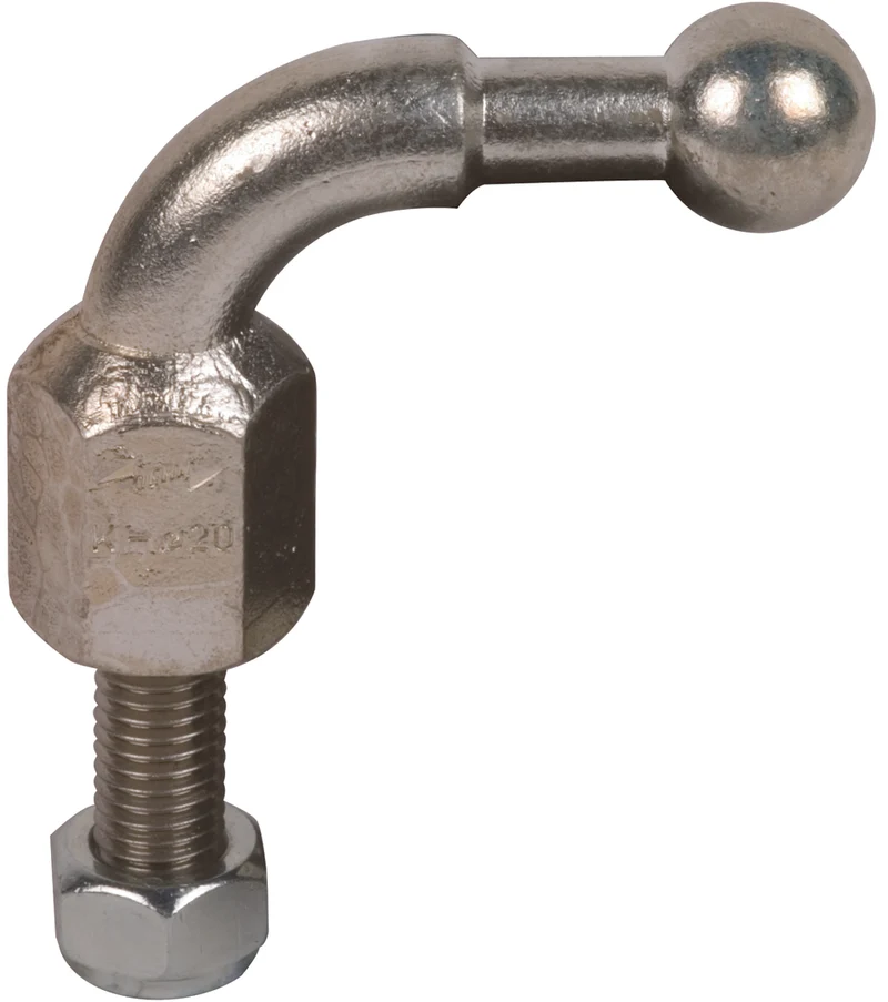 Gewinkelte feste Kugelspitze D20mm mit Gewindestift M16x45m - 707645