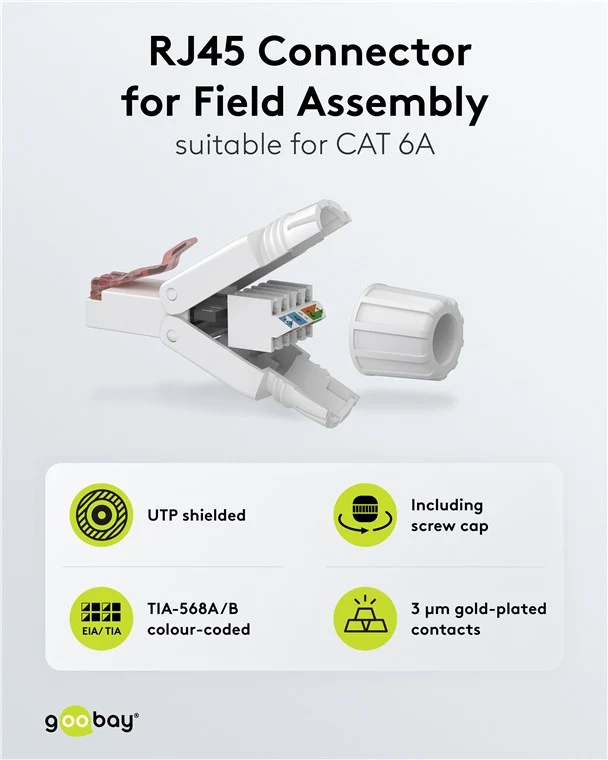 CAT 6 feldkonfektionierbarer RJ45-Stecker, UTP ungeschirmt