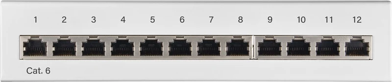 CAT 6 Mini/Desktop Patch Panel, 12 Port, (1 HE)