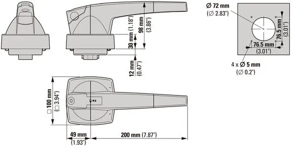 Eaton K4 12mm Dreh-Türgriff Mit Zylinder-Vorhängeschloss Option - 1818052