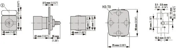 T0 Serie Steuerungsschalter 20A Hand-0-Auto IP65 Panelmontage - 019872