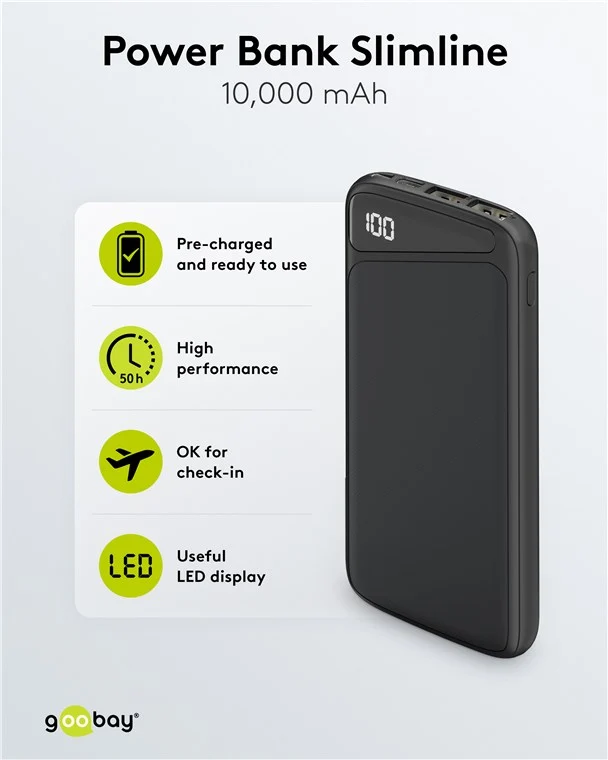 Powerbank Slimline 10.000 mAh