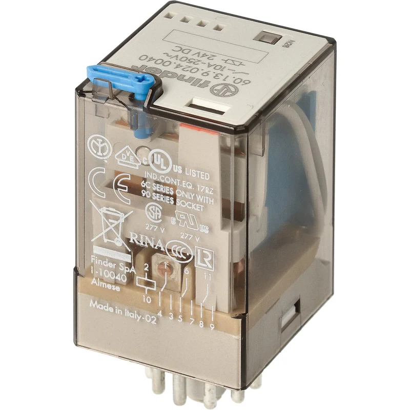 Finder Industrielles Relais 3CO 10A 24VDC Mit Testtaste - 60.13.9.024.0040