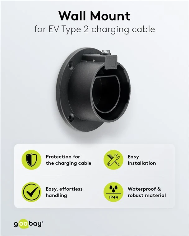 Wandhalterung für Typ-2-Ladekabel Elektrofahrzeug