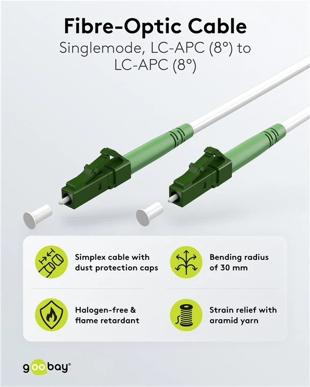 Glasfaserkabel (FTTH), Singlemode (OS2) White, (Simplex), 15 m