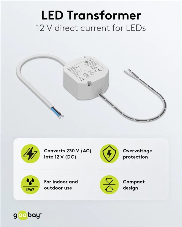 LED-Trafo 12 V (DC), 12 W, IP67