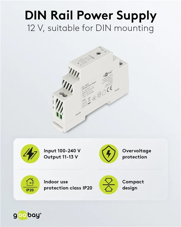 Hutschienen-Netzteil (DIN-Rail) 12 V (DC), 1,25 A, 15 W