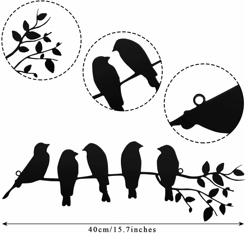 Vogelgezwitscher Wanddekoration – Stimmungsvolle Sitzende Vögel