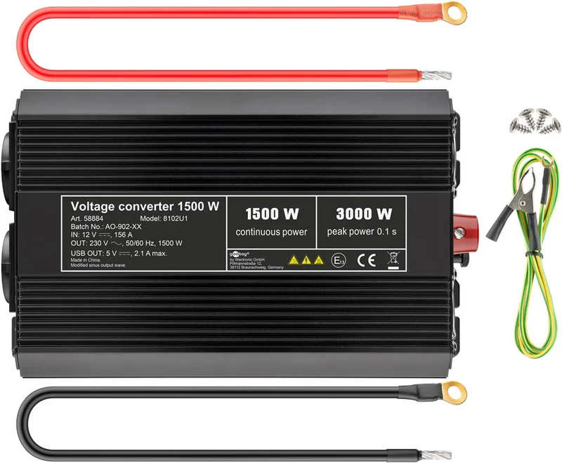 Kfz-Spannungswandler DC/AC (12 V - 230 V/1500 W)