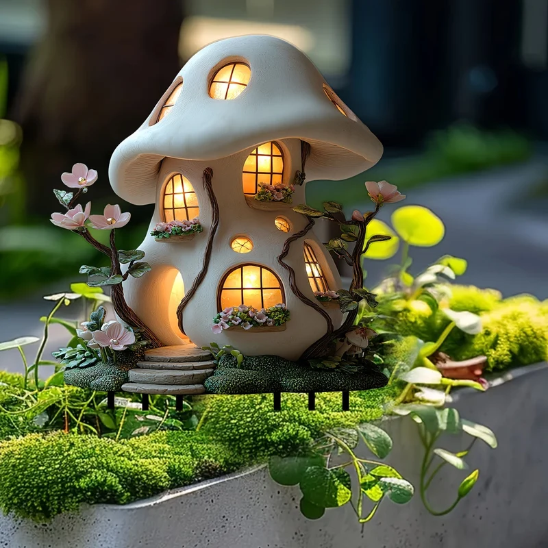 Verzaubertes Gartenhaus-Skulptur – Eine Magische Atmosphäre für deinen Garten