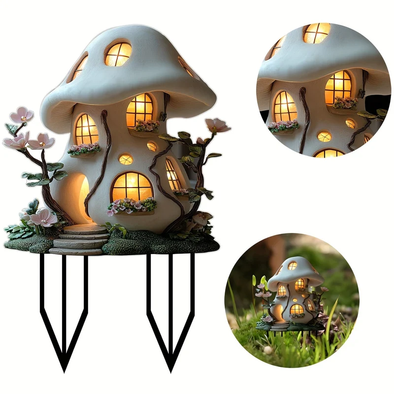 Verzaubertes Gartenhaus-Skulptur – Eine Magische Atmosphäre für deinen Garten