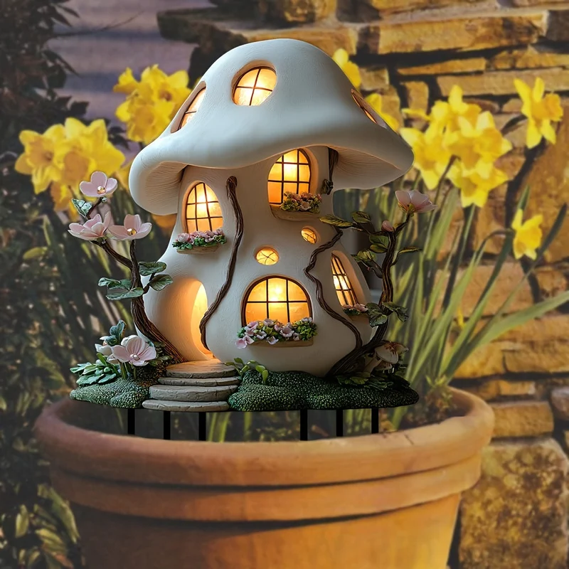 Verzaubertes Gartenhaus-Skulptur – Eine Magische Atmosphäre für deinen Garten