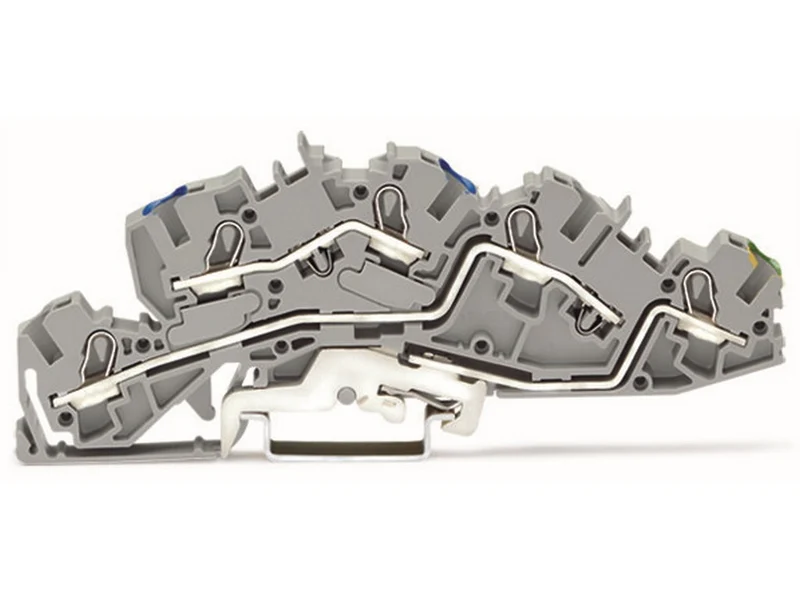 WAGO 2005-7646 Installationsetagenklemme mit Betätigungsöffnung 4 mm² Push-in CAGE CLAMP® grau