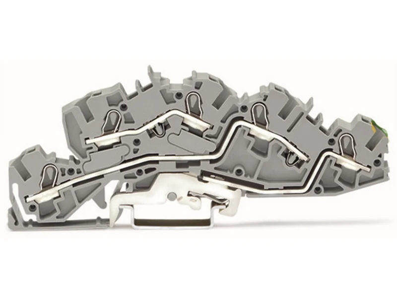 WAGO 2005-7645 Installationsetagenklemme mit Betätigungsöffnung 4 mm² Push-in CAGE CLAMP® grau