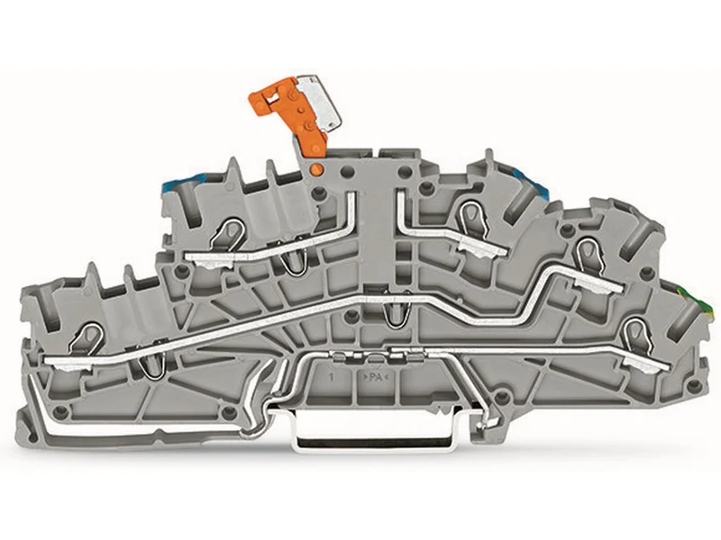 WAGO 2003-6641 Installationsetagenklemme mit Betätigungsöffnung 2,5 mm² mit schwenkbarem Trennmesser Push-in CAGE CLAMP® grau