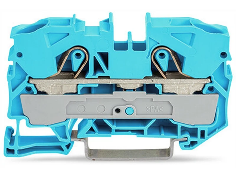 WAGO 2010-1204 2-Leiter-Durchgangsklemme 10 mm² Ex e II u. Ex i geeignet Push-in CAGE CLAMP® blau