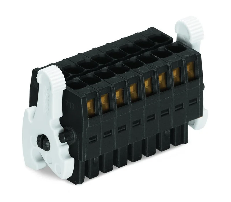 WAGO 713-1104-037-000 1-Leiter-Federleiste 2-reihig CAGE CLAMP 1,5 mm² 8-polig schwarz