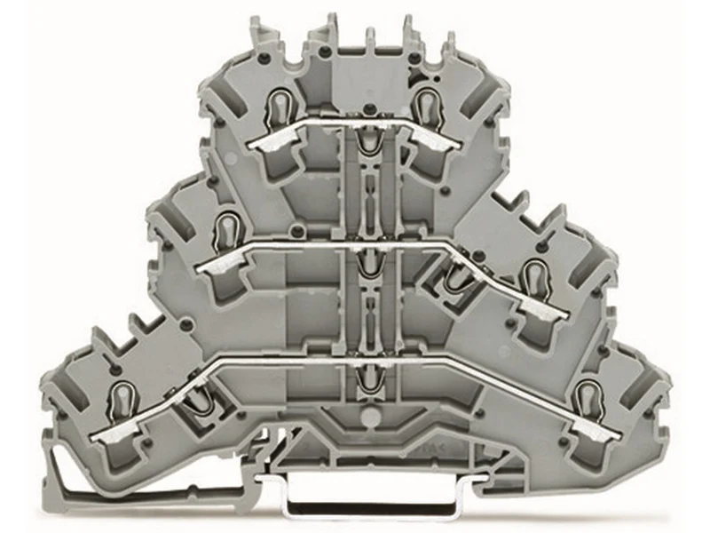 WAGO 2002-3201 Dreistockklemme 3x-Durchgangsklemme Ex e II geeignet Push-in CAGE CLAMP® grau