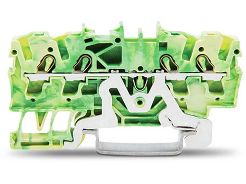 WAGO 2002-1407 4-Leiter-Schutzleiterklemme 2,5 mm² Ex e II geeignet Push-in CAGE CLAMP® grün-gelb