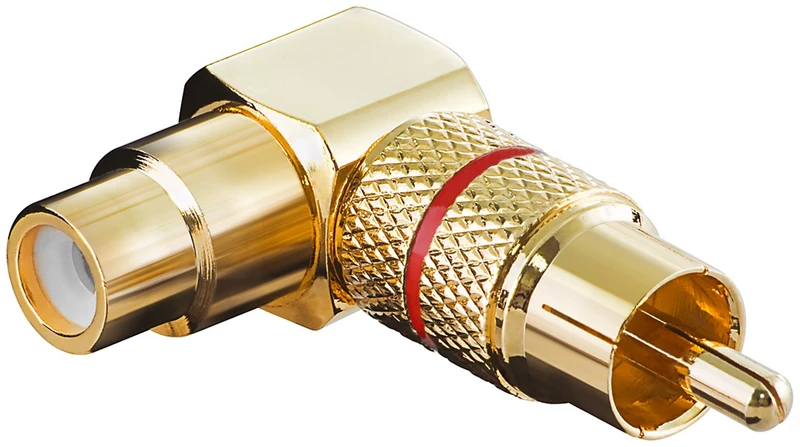 Cinch-Adapter 90°, Goldausführung
