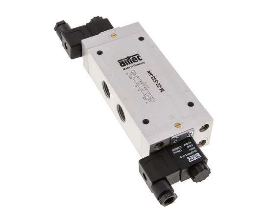 5/3 G1/2'' Auspuff-Mittelmagnetventil 24V DC 3-10bar/42-140psi Airtec