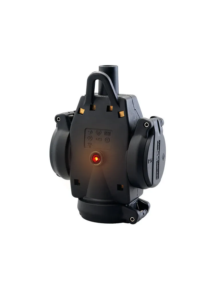 ABL 1173503 Schuko Vollgummi 3-fach Hängekupplung, schwarz