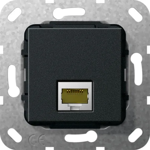 Gira RJ45 Cat 6A 10GB Geschlechtswechsler Basis Modul Schwarz - 569510