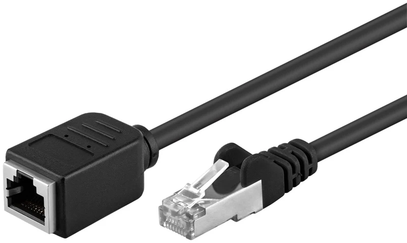 CAT 5e Verlängerungskabel, F/UTP, schwarz, 5 m