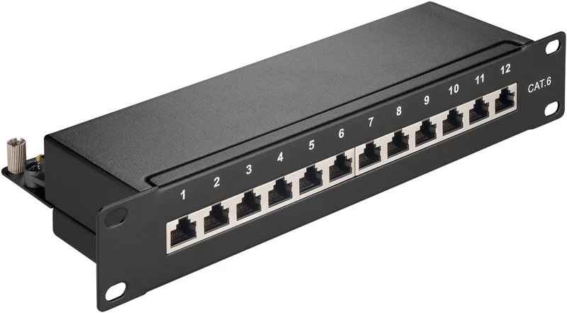 CAT 6 10-Zoll (25,4 cm) Patch Panel, 12-Port, (1 HE)