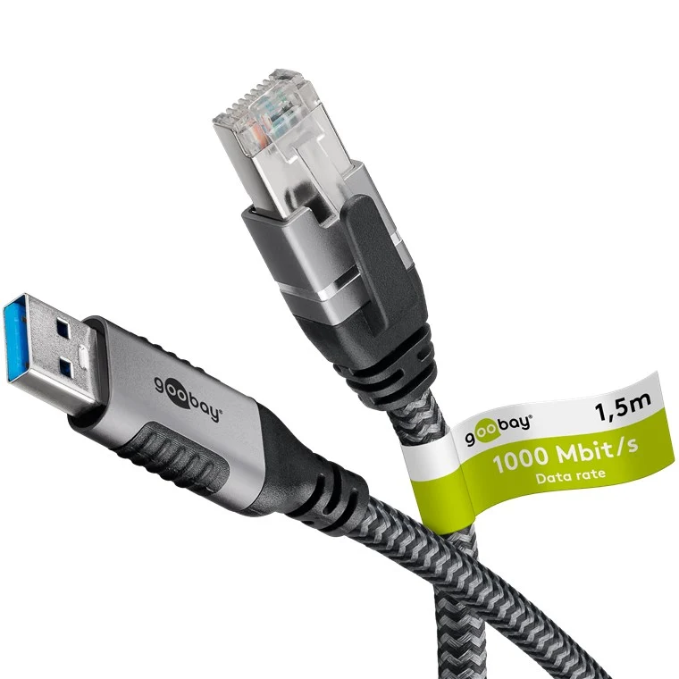 Ethernet-Kabel USB-A 3.0 auf RJ45, 1,5 m