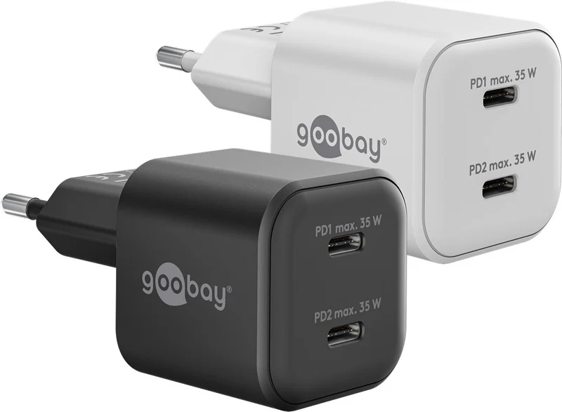 USB-C™ PD GaN Dual-Schnellladegerät Nano (35 W) schwarz