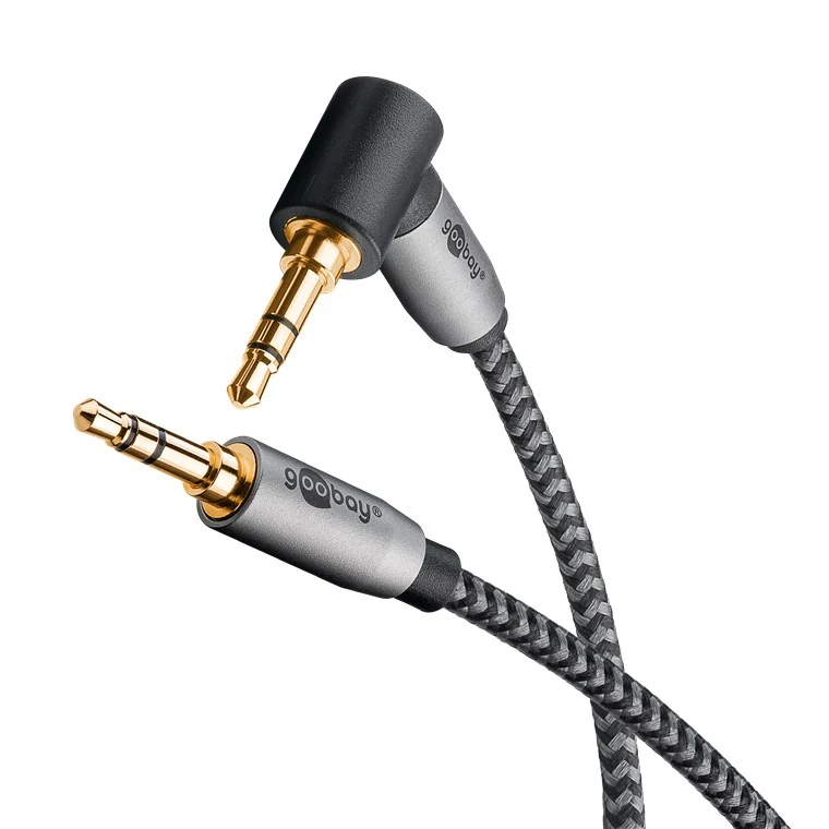 Audio Verbindungskabel AUX, 3,5mm stereo, 90°, 1 m