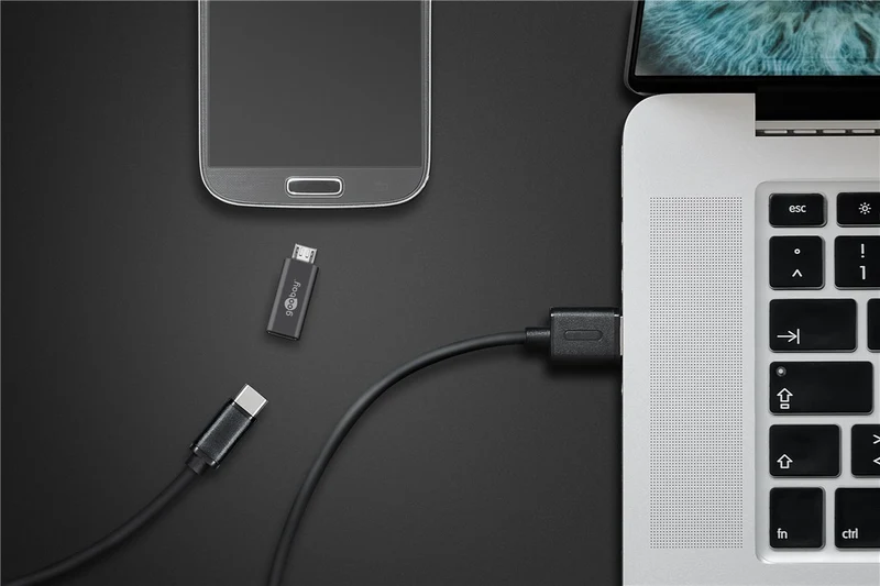 USB-Adapter Micro-USB auf USB-C™, OTG, grau