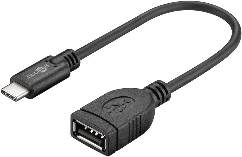 USB-C™-auf-USB-A-Kabel, 0,2 m, schwarz