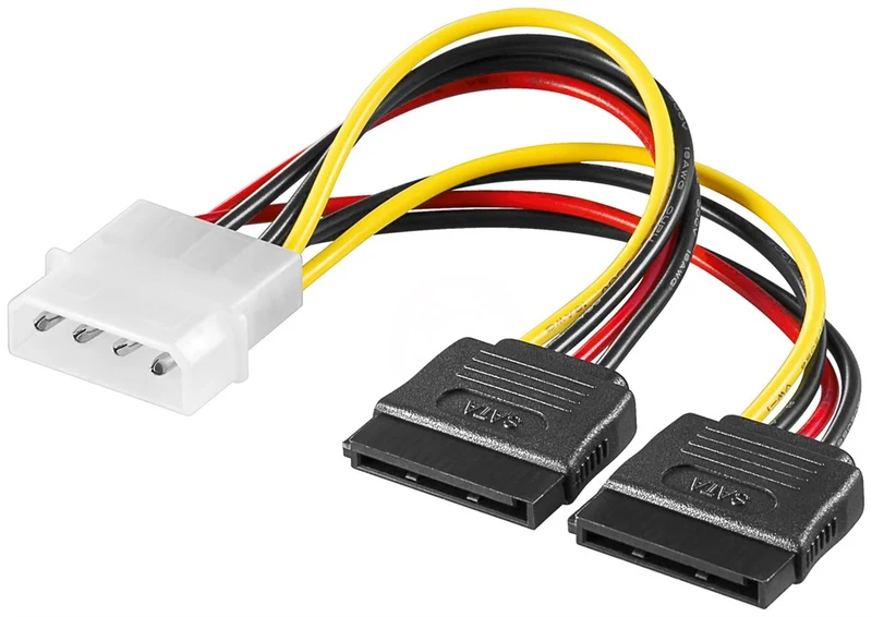 PC Y-Stromkabel/Stromadapter, 5.25-Stecker zu 2x SATA