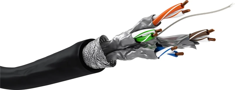 CAT 7 Outdoor Netzwerkkabel, S/FTP (PiMF), schwarz, 305 m