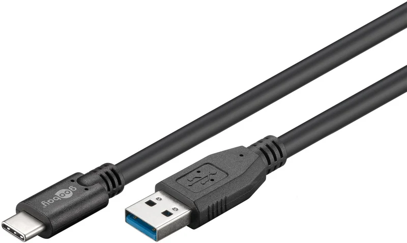 USB-C™-auf-USB-A-Kabel, 0,5 m, schwarz