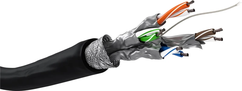 CAT 6 Outdoor-Netzwerkkabel, S/FTP (PiMF), schwarz