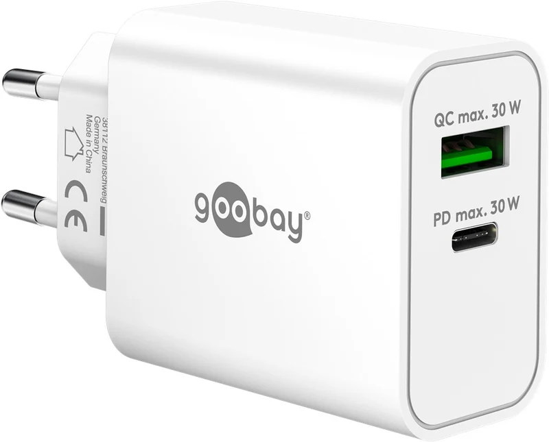 USB-C™ PD GaN Dual-Schnellladegerät (30 W) weiß