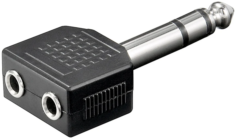 Kopfhörer-Adapter, AUX-Klinke 6,35mm zu 2x 3,5mm